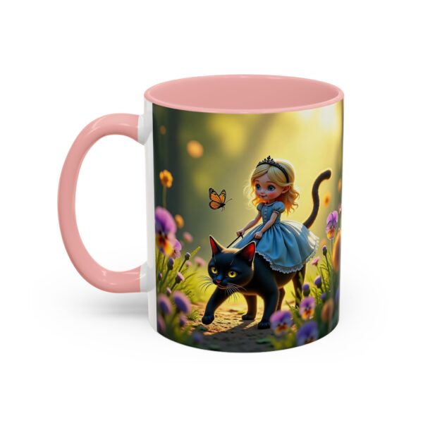 Charming Cat & Girl Coffee Mug, Floral Mug, Cat Lover Gift, Alice in Wonderland Theme, Unique Kitchen Decor, Cute Drinkware - Image 11