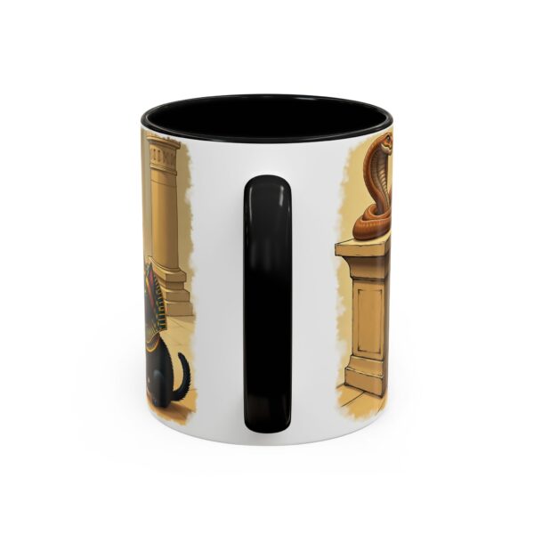 Ancient Egypt Cat Coffee Mug | Anubis and Snake Design | Black Accent Mugs for Cat Lovers, Gift for Holidays, Unique Kitchen Decor - Image 4