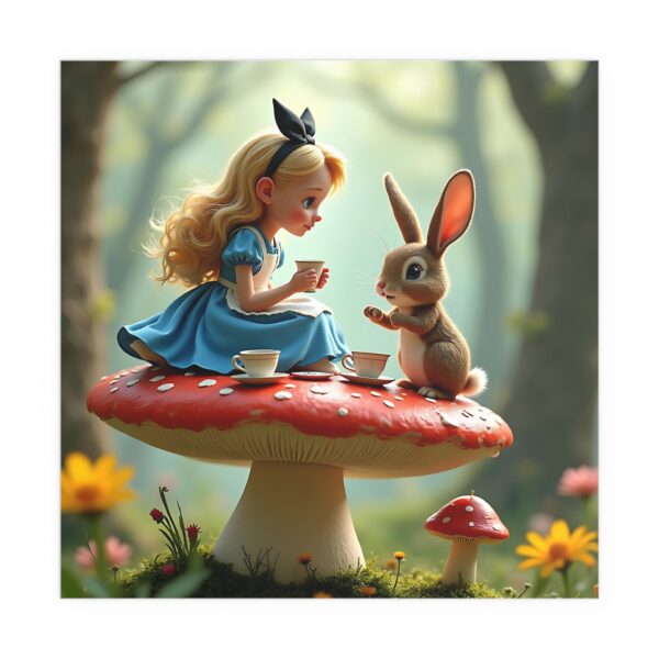 Silk Poster - Alice in Wonderland Tea Party Illustration - Image 4