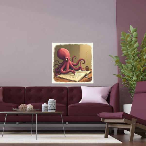 Whimsical Octopus Silk Poster, Ocean Decor, Playful Art Print, Unique Wall Art, Gift for Home Decor Lovers, Sea Creature Art - Image 6
