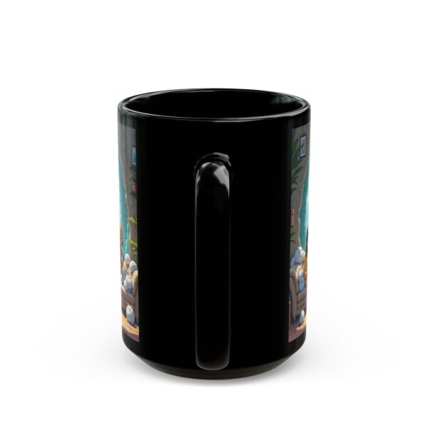 Mug - Asian Girl Pet-Sitting in Crystalline Geode Habitat Anime Digital Art Print - Image 8